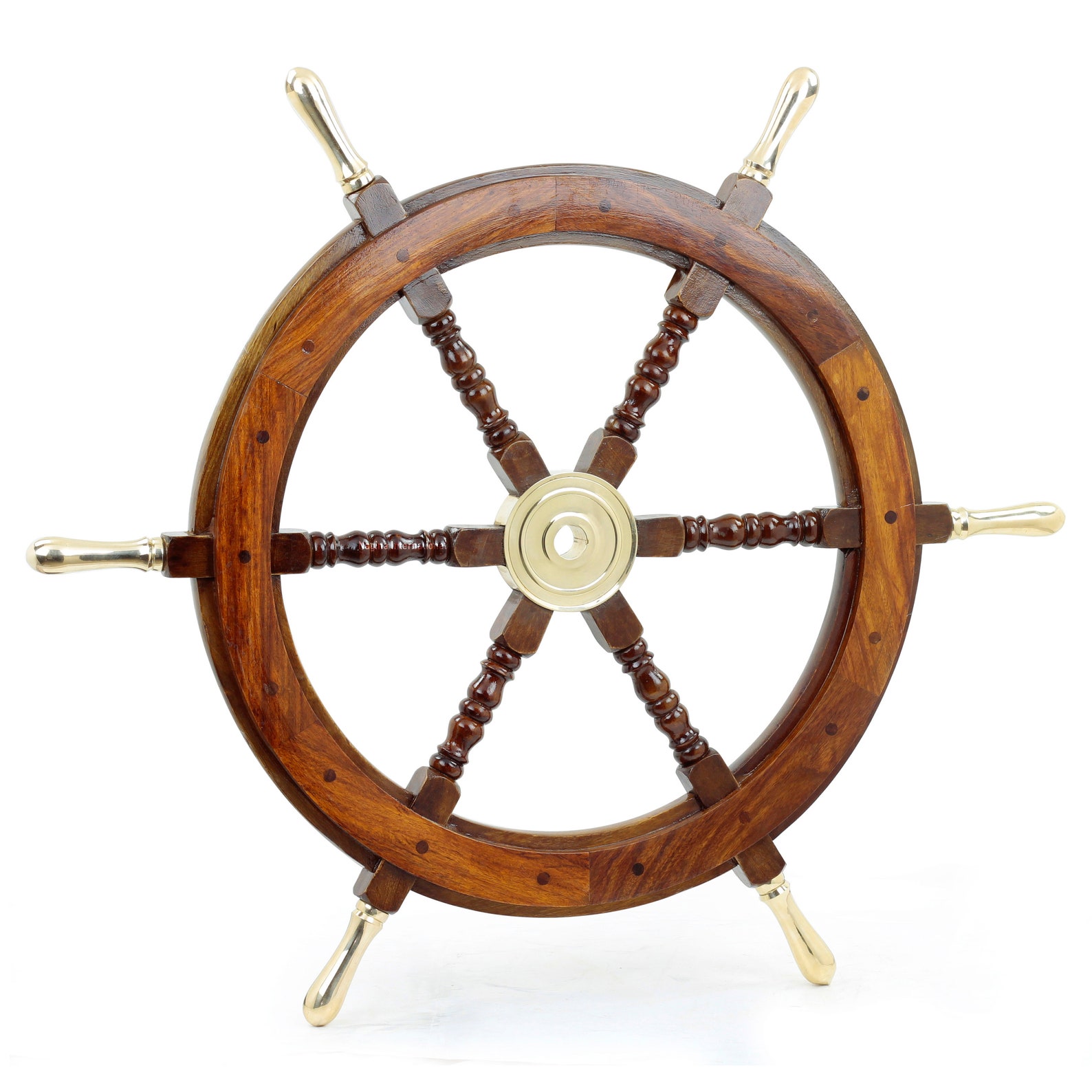 30 Vintage Boat Ship Steering Wheel Brass Hub Wood Etsy
