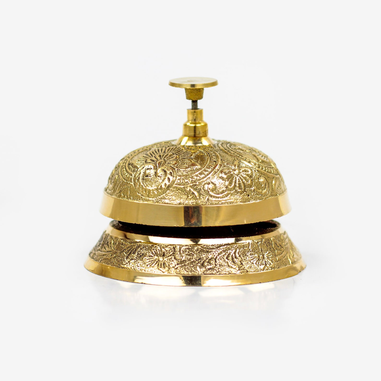 Solid Brass Classic Office Desk Bell with Traditional Art Work Etsy