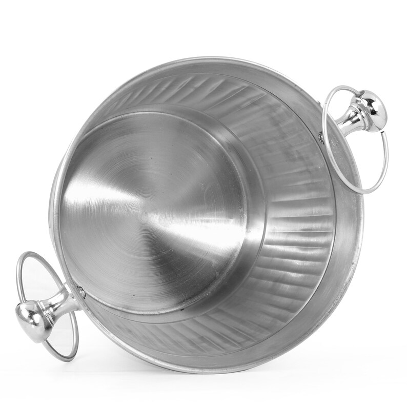 Wine Chiller On Stand Kitchenware Barware Accessories Vertical Striped Nickel Plated Majestic Wine /& Ice Bucket with Steel Bucket Stand