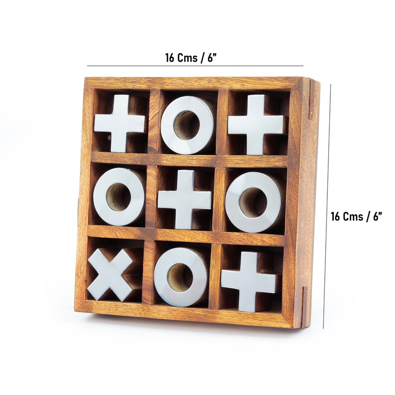 Rustic Wooden Handcrafted Tic Tac Toe Board Game for Kids Rustic Wooden Handcrafted Tic Tac Toe Board Game for Kids