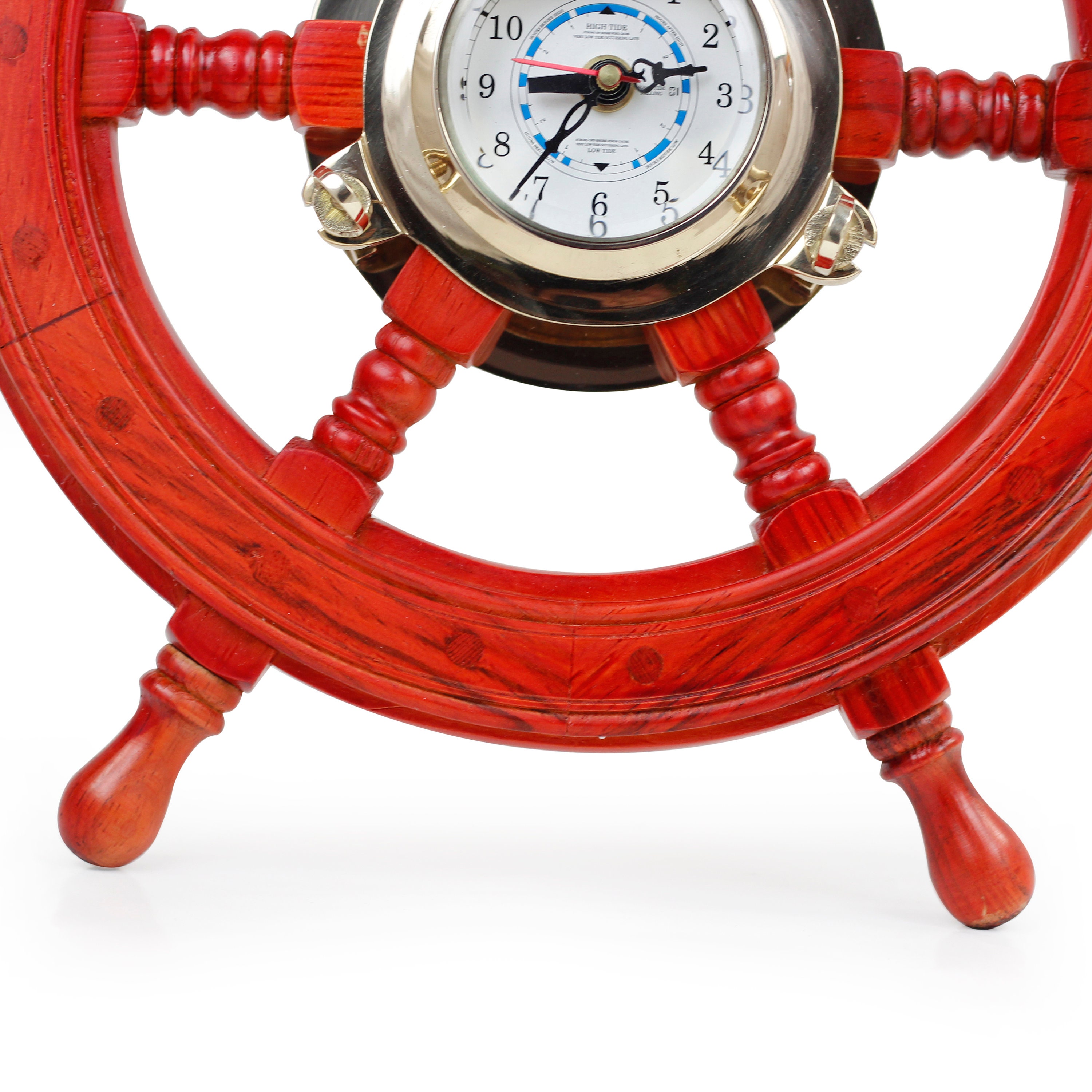 Ship Wheel Porthole Time Tide Clock Premium Pine Wood Deluxe Etsy
