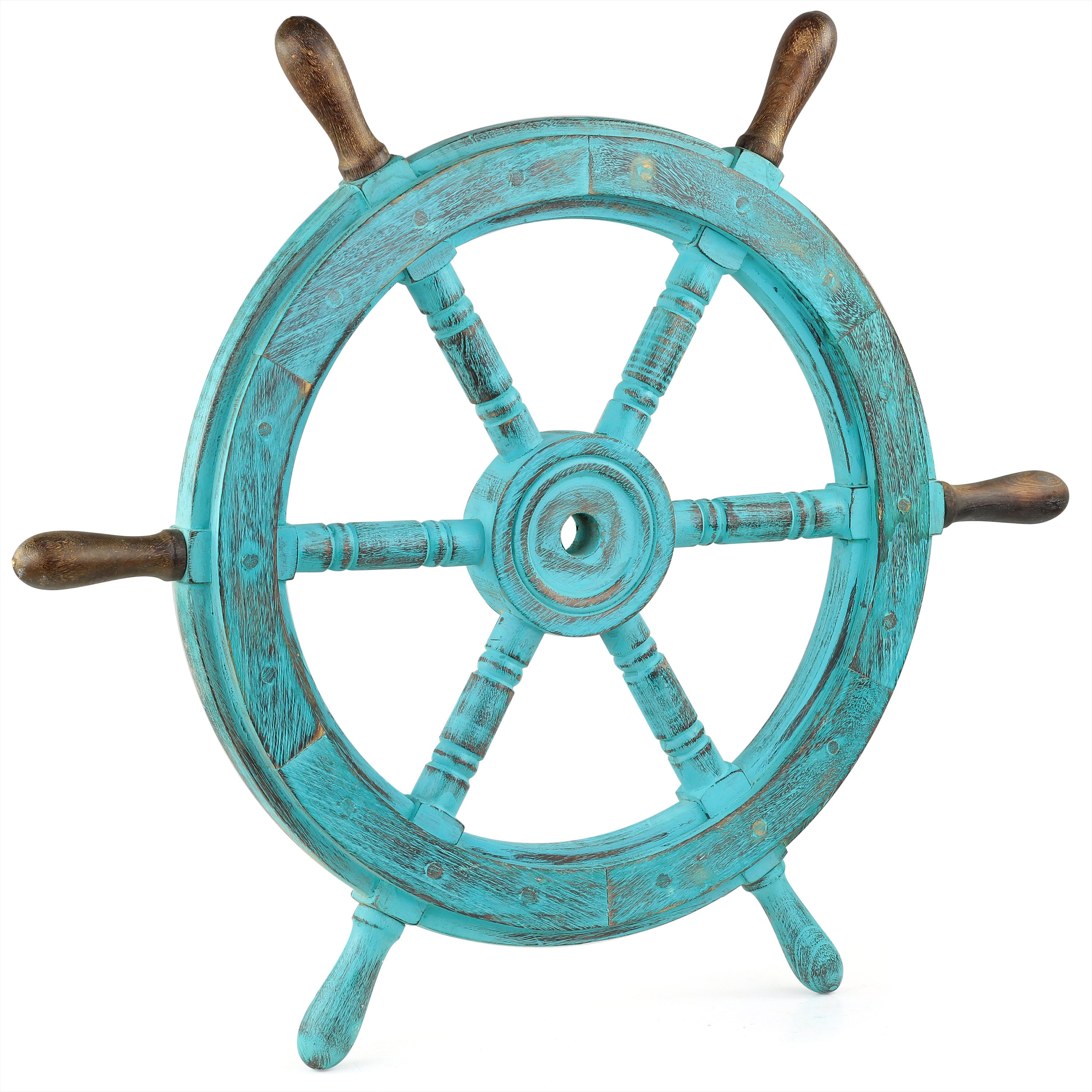 Antique Ocean Blue Decorative Nautical Ship Wheel Etsy