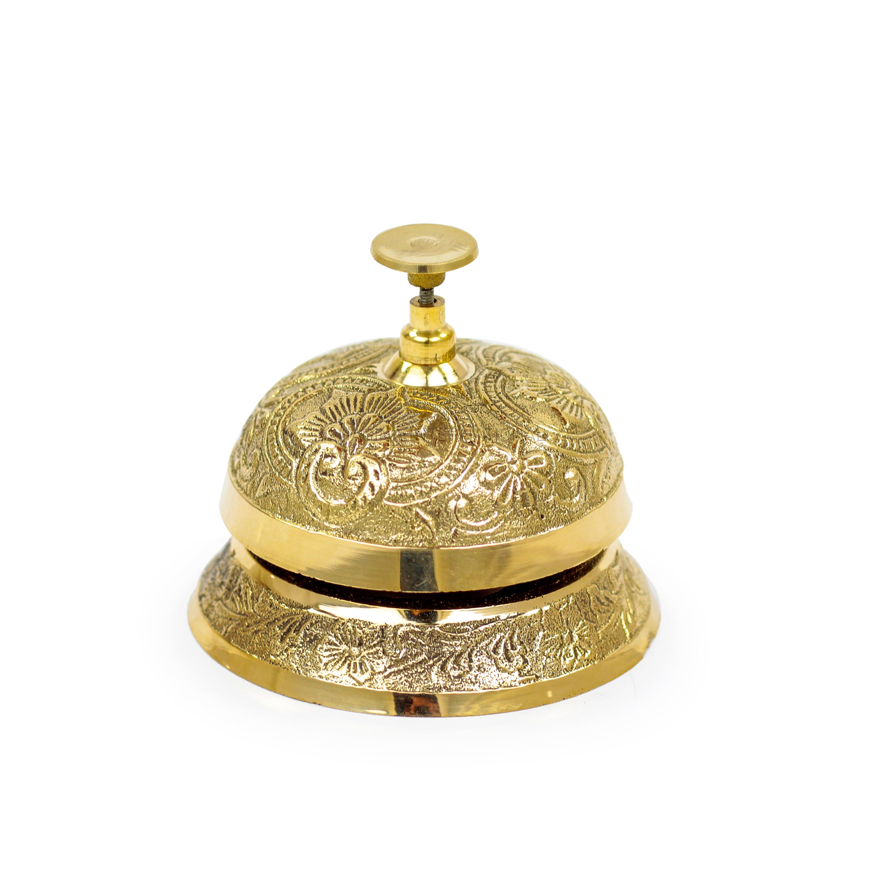 Solid Brass Classic Office Desk Bell with Traditional Art Work Etsy