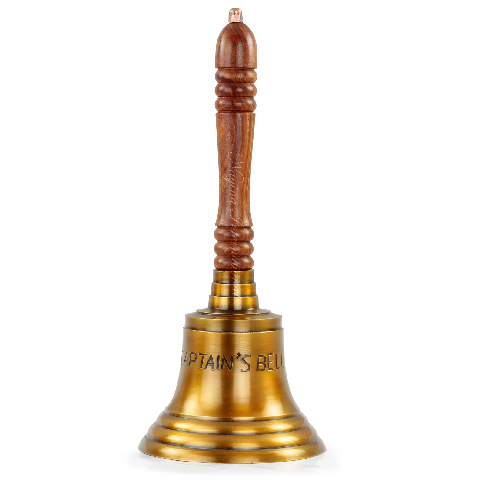 14 Brass Hand Bell Large And Heavy Antique Brushed Etsy