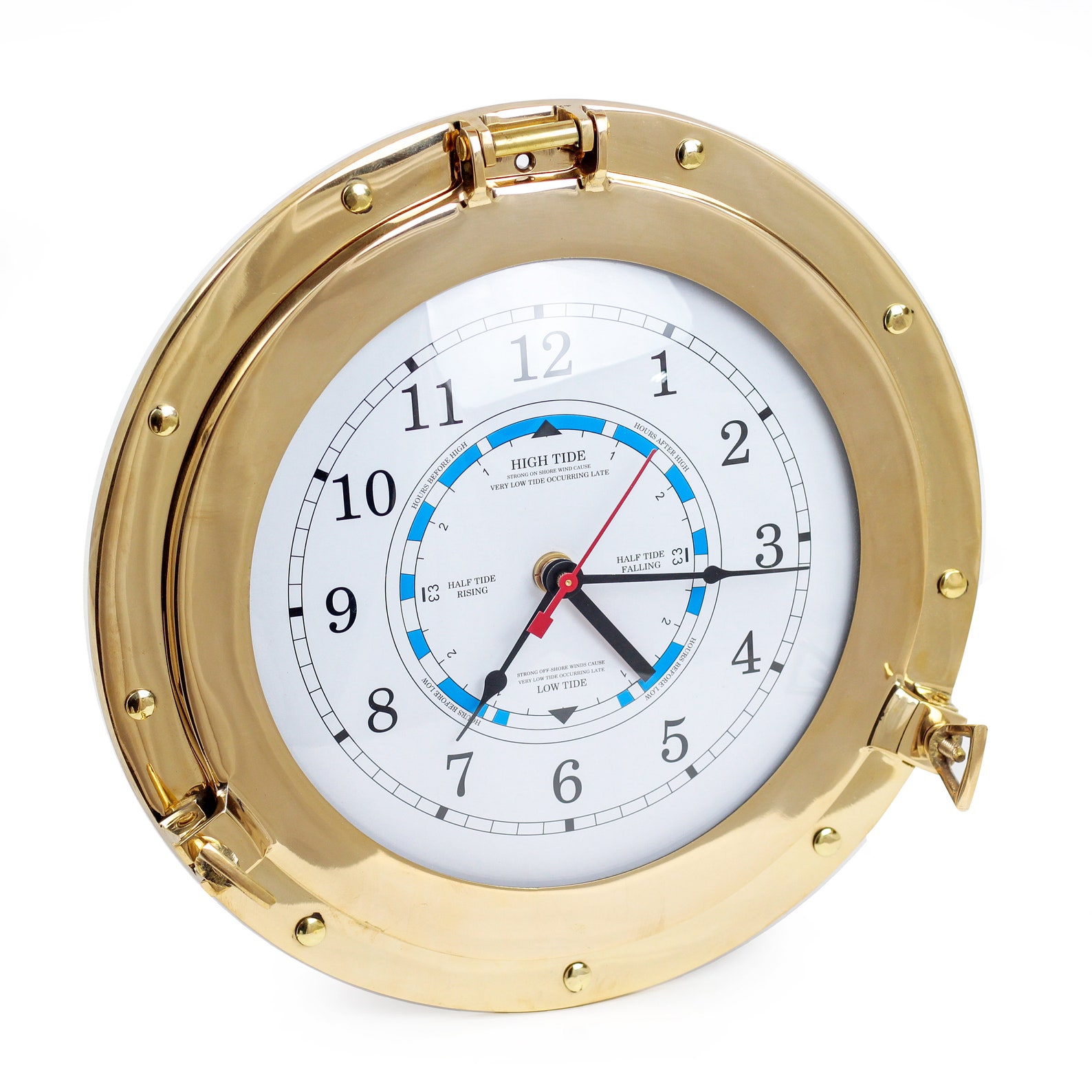 12 Porthole Tide Clock Solid Brass Porthole Fully Etsy
