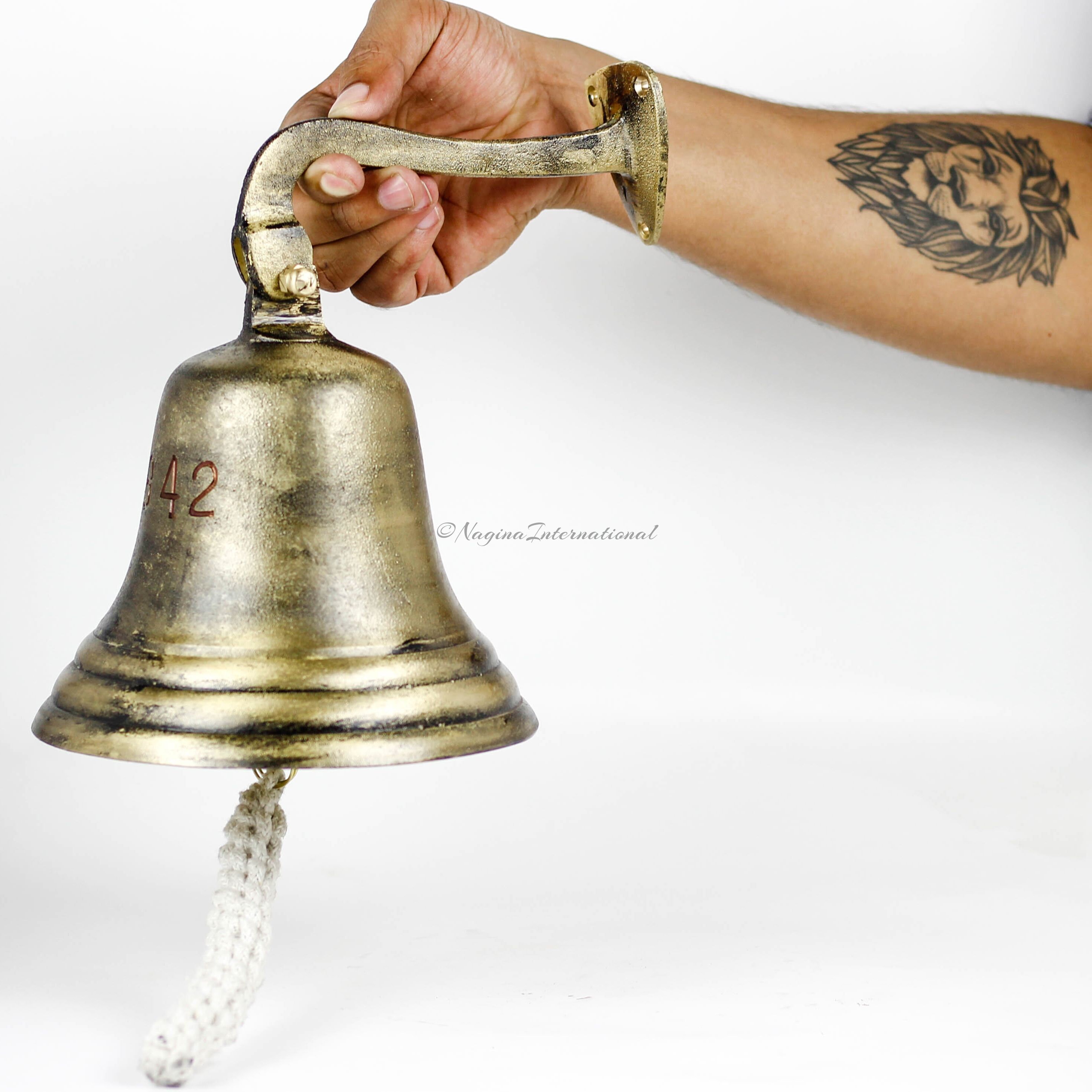 11 Solid Brass Antique Finish Ship Bell 1842 Engraved Etsy