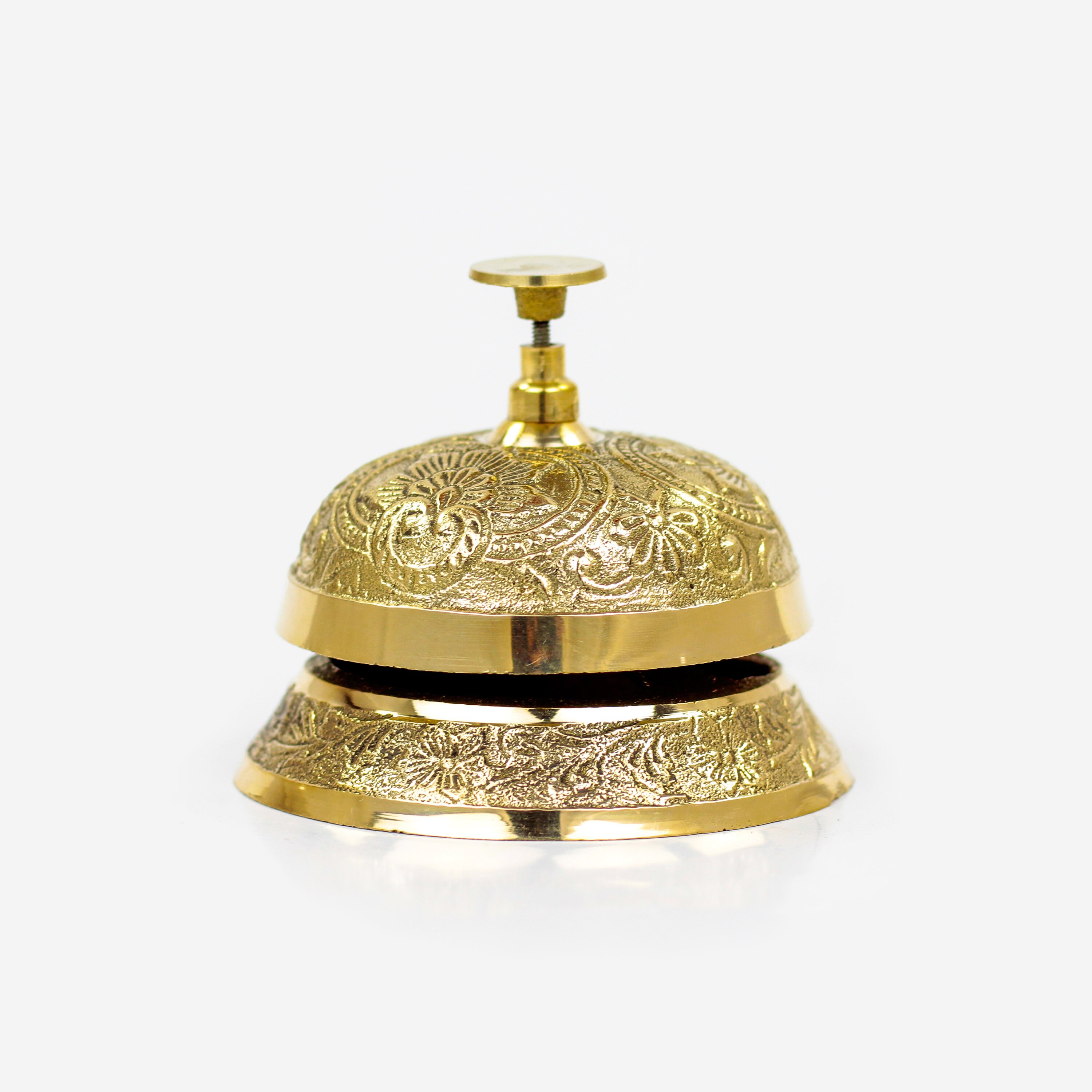 Solid Brass Classic Office Desk Bell with Traditional Art Work Etsy
