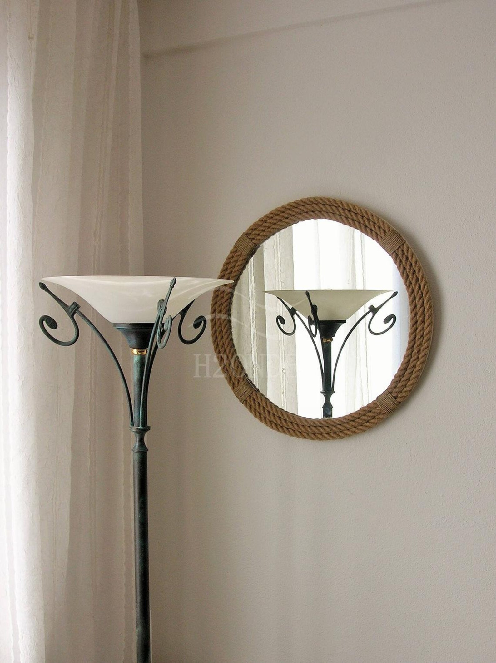 24 Nautical Bathroom Rope Mirror Round Jute Rope Etsy