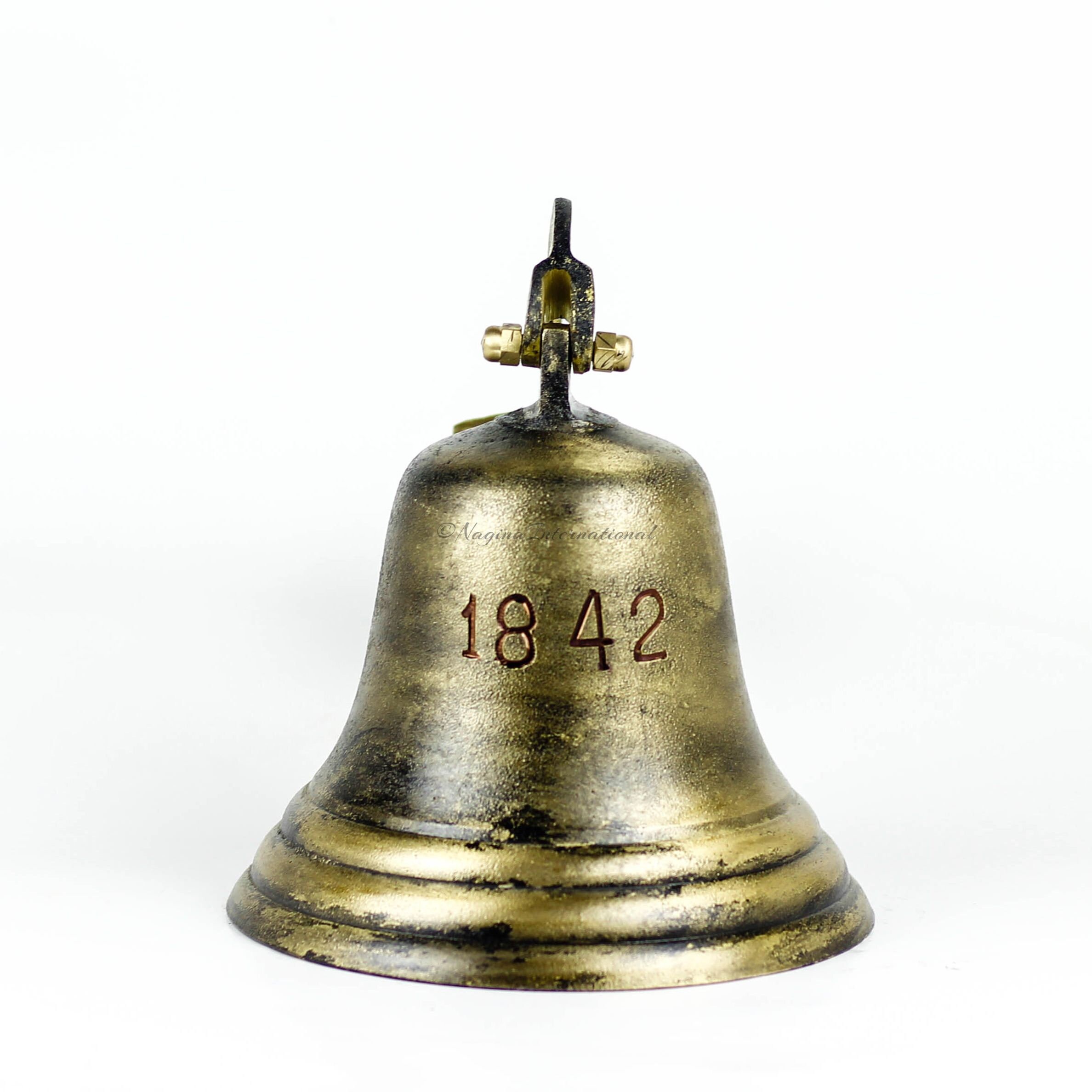 11 Solid Brass Antique Finish Ship Bell 1842 Engraved Etsy