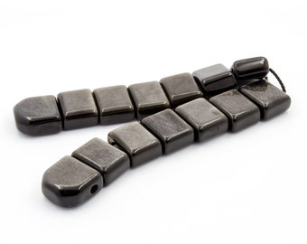 Silver Black Obsidian Armenian Tasbih Worry Beads: Anti-Stress Tesbih