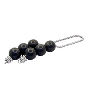 Begleri Fidget Beads – Greek-Inspired Stress Relief Toy Stainless Steel Chain Black Ebony Wood Greek Begleri 12mm Stress Relieve Beads