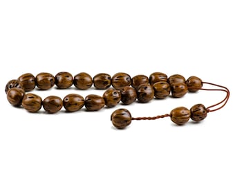 Hazel Brown Nutmeg Wood Worry Beads Komboloi