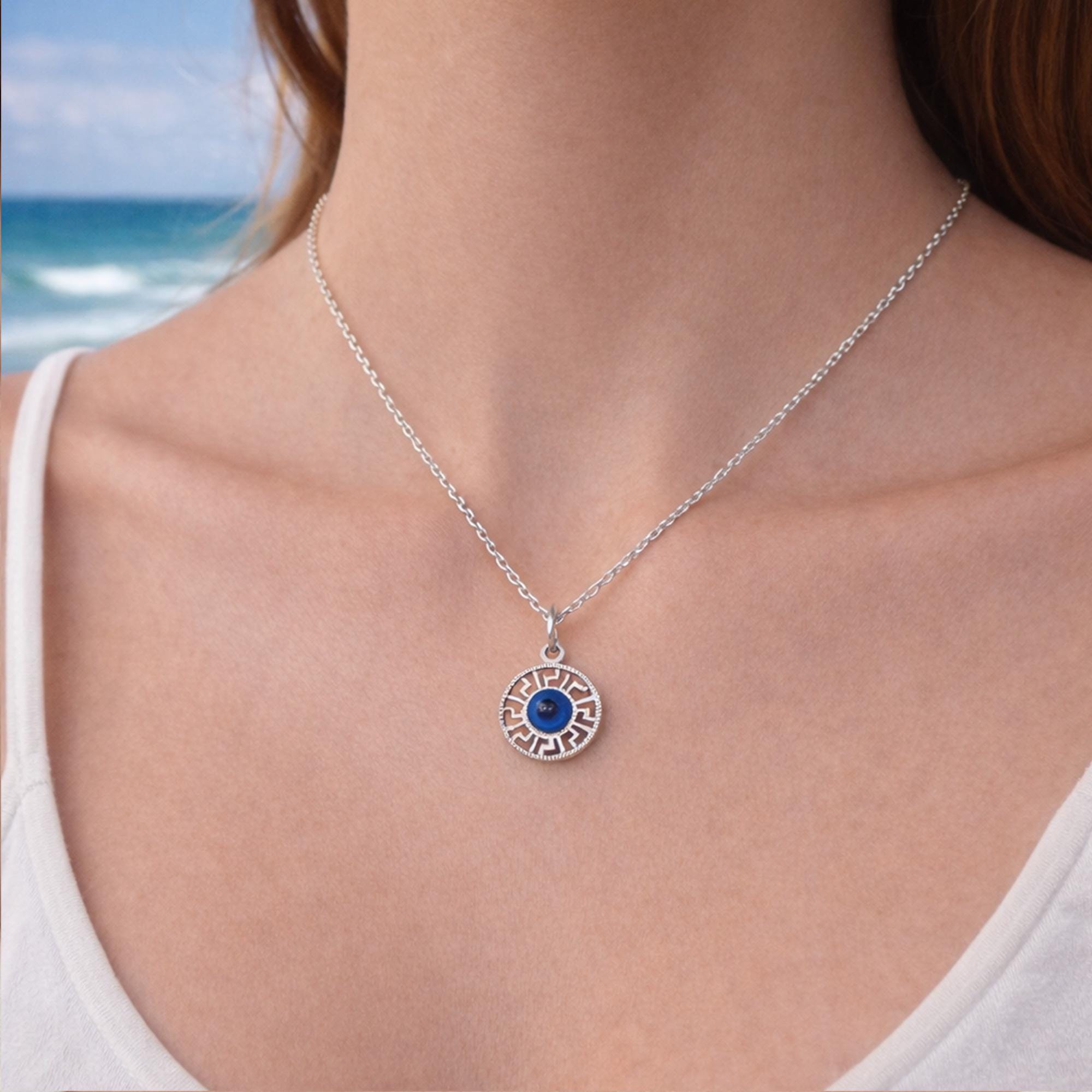 Collier mauvais œil pour femmes, en acier inoxydable, couleur or, pendentif mauvais œil, porte-bonheur, esthétique, bijoux turcs  36