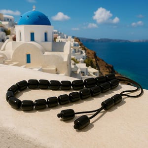 Black Greek Komboloi Quality Acrylic Worry Beads Anti Stress Relieve Beads Anxiety Beads