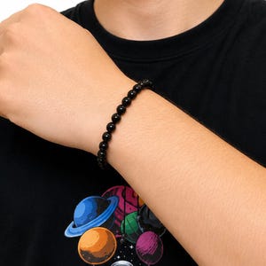 Bracelet réglable en tourmaline noire pour homme et femme, pierres précieuses protectrices pour la guérison image 7
