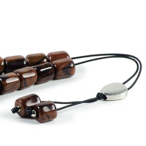 Brown Obsidian Greek Komboloi Worry Beads212 Beads 12x11mm image 2