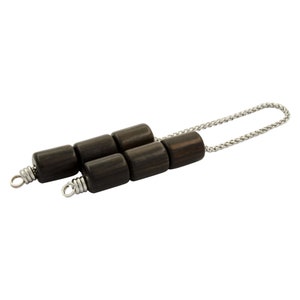 Begleri Fidget Beads – Greek-Inspired Stress Relief Toy Stainless Steel Chain Black Ebony Wood Greek Begleri 15x12mm Stress Relieve Beads