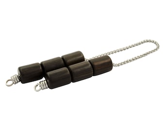 Black Ebony Wood Begleri Fidget Beads: Greek Stress Relief Toy