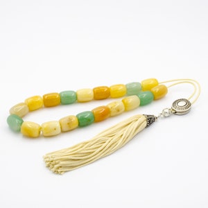 Green & Yellow Aventurine Gemstone Greek Worry Beads Komboloi
