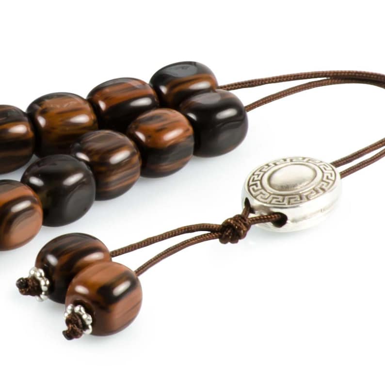 Brown Obsidian Greek Komboloi Worry Beads212 Beads 12x11mm Anti Stress Relieve Beads Anxiety Beads image 3