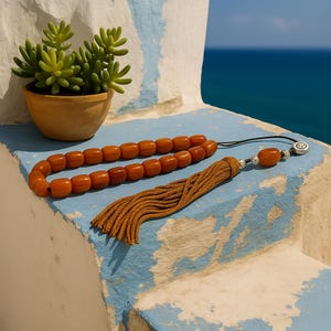 Carnelian Agate Gemstone Worry Beads Greek Komboloi Prayer Beads