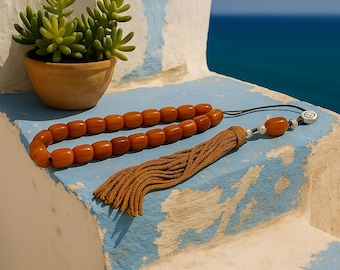 Carnelian Agate Gemstone Worry Beads Greek Komboloi Prayer Beads