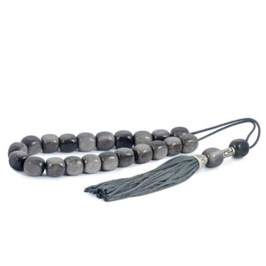 Gray Obsidian Gemstone Worry Beads Greek Komboloi