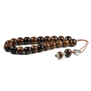 Brown Obsidian Greek Komboloi Worry Beads Anxiety Beads Greek Meander Spacer