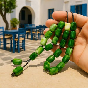 Green Worry Beads Greek Komboloi Quality Acrylic Anti Stress Relieve Beads Anxiety Beads