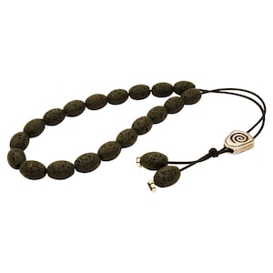 Black Lava Gemstone Greek Komboloi Worry Beads 8x12mm Anti Stress Relieve Beads Anxiety Beads
