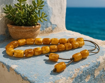 Amber acryl Griekse komboloi zorgkralen: anti-stress angstverlichting