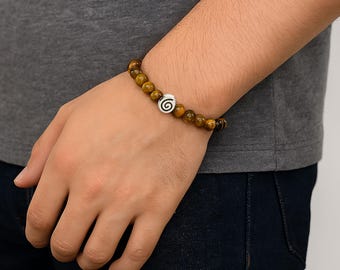 Tiger's Eye Gemstone Bracelet: Handmade Unisex Stress Relief Beads