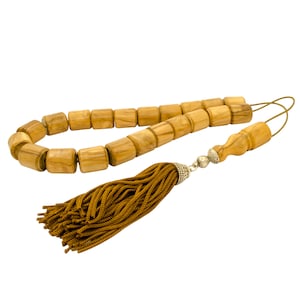 Olive Wood Greek Komboloi Prayer Worry Beads 15x12mm
