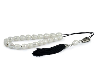 White Freshwater Pearls Greek Worry Beads Komboloi