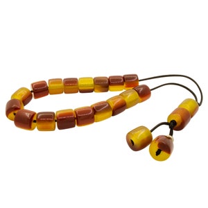 Orange Cognac Greek Komboloi Quality Acrylic Worry Beads Anti Stress Relieve Beads Anxiety Beads
