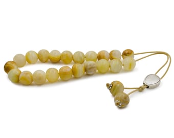 White Onyx Gemstone Greek Worry Beads Komboloi