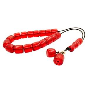 Red Greek Komboloi Quality Acrylic Worry Beads Anti Stress Relieve Beads Anxiety Beads