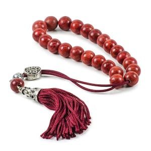Natural Red Sponge Coral Gemstone Greek Komboloi Worry Beads|23+1 beads|10mm