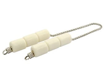 Stainless Steel Chain White Camel Bone Beads Greek Worry Beads Begleri 14x12mm Greek Stress Relieve Beads