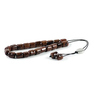 Brown Obsidian Greek Komboloi Worry Beads|21+2 Beads 12x11mm