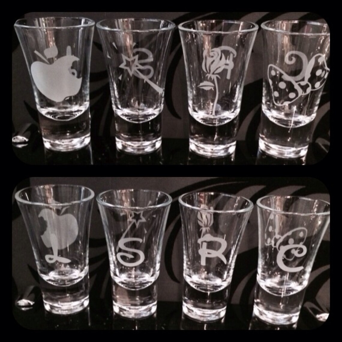 Personalised Disney Princess Shot Glasses. Set of 4 Totally Etsy