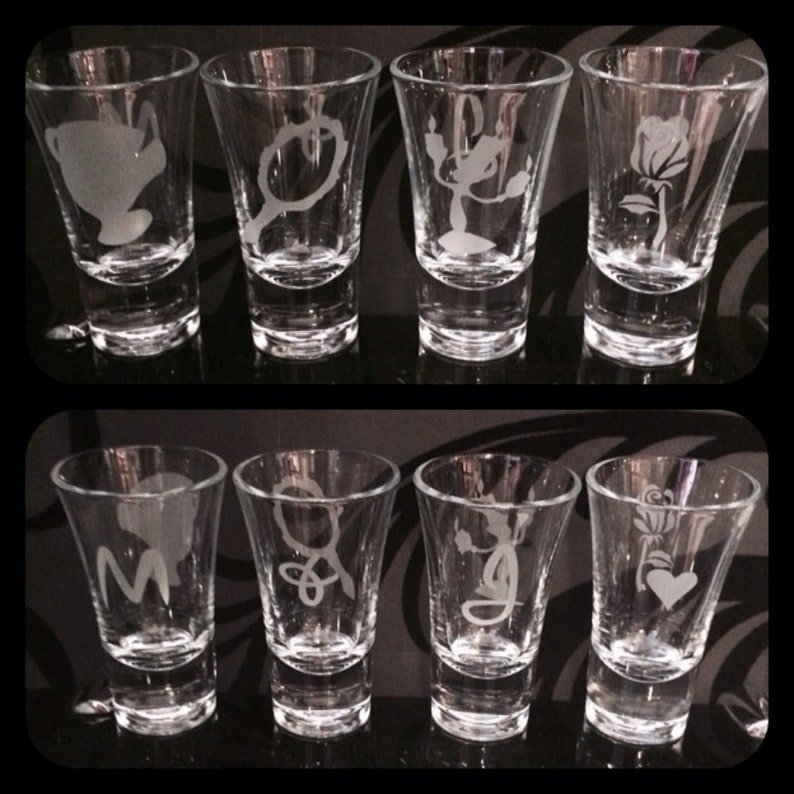 Personalised Disney Princess Shot Glasses. Set of 4 Totally Etsy