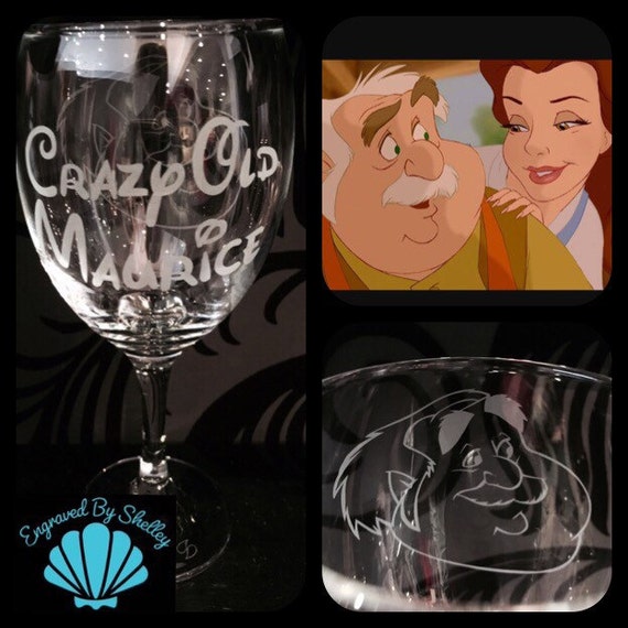 Personalised Engraved Beauty & The Beast Wine Glass 