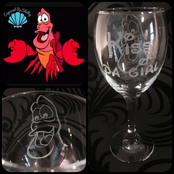 Personalised Disney Ariel Wine Glass Gift The Little Mermaid Handmade FREE Name 