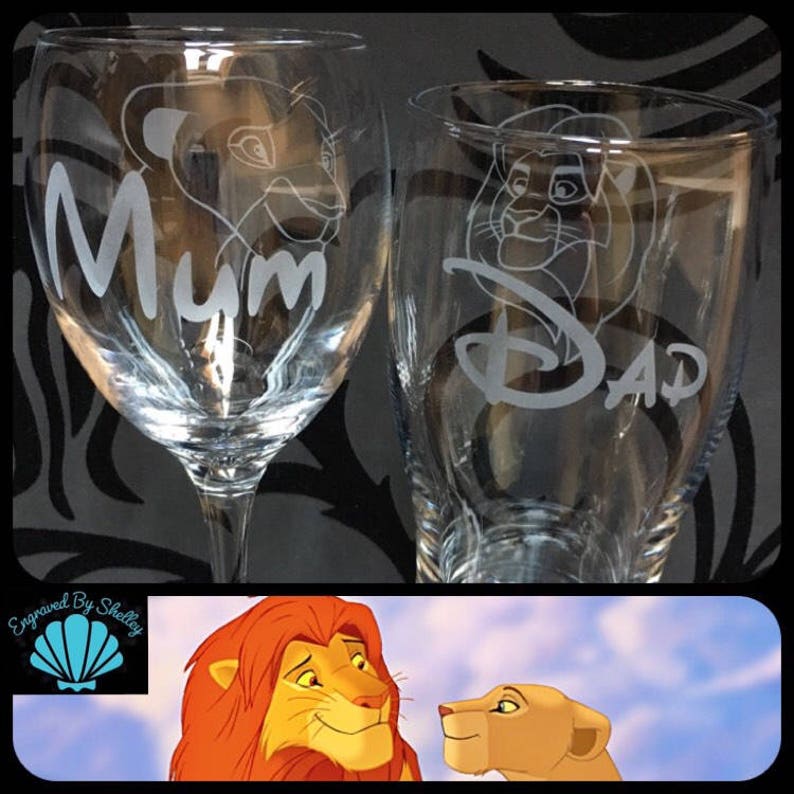 Hand Engraved Disney Wedding Glasses For Bride Groom The Etsy