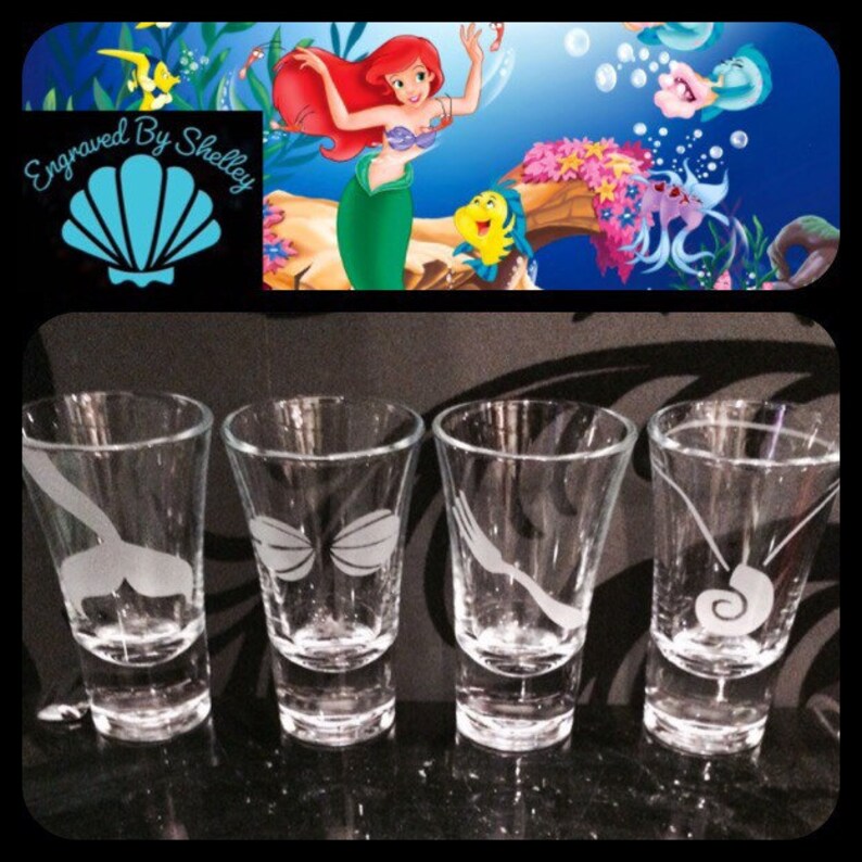 Personalised Disney Princess Shot Glasses. Set of 4 Totally Etsy