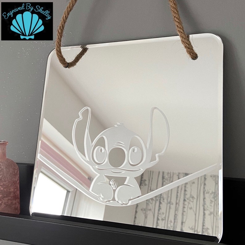 Lilo & Stitch Mirror Hand Engraved Disney Gift Wedding House Etsy