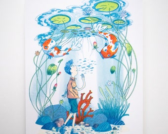 Koi Boy – Risograph Print