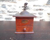 Vintage Coffee Grinder Peugeot Frères Natural Wood French Coffee Mill Grinder