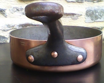 3MM VILLEDIEU Copper Pan with a Wrought iron handle